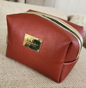 Nicole Miller Brick Red Cosmetic Bag